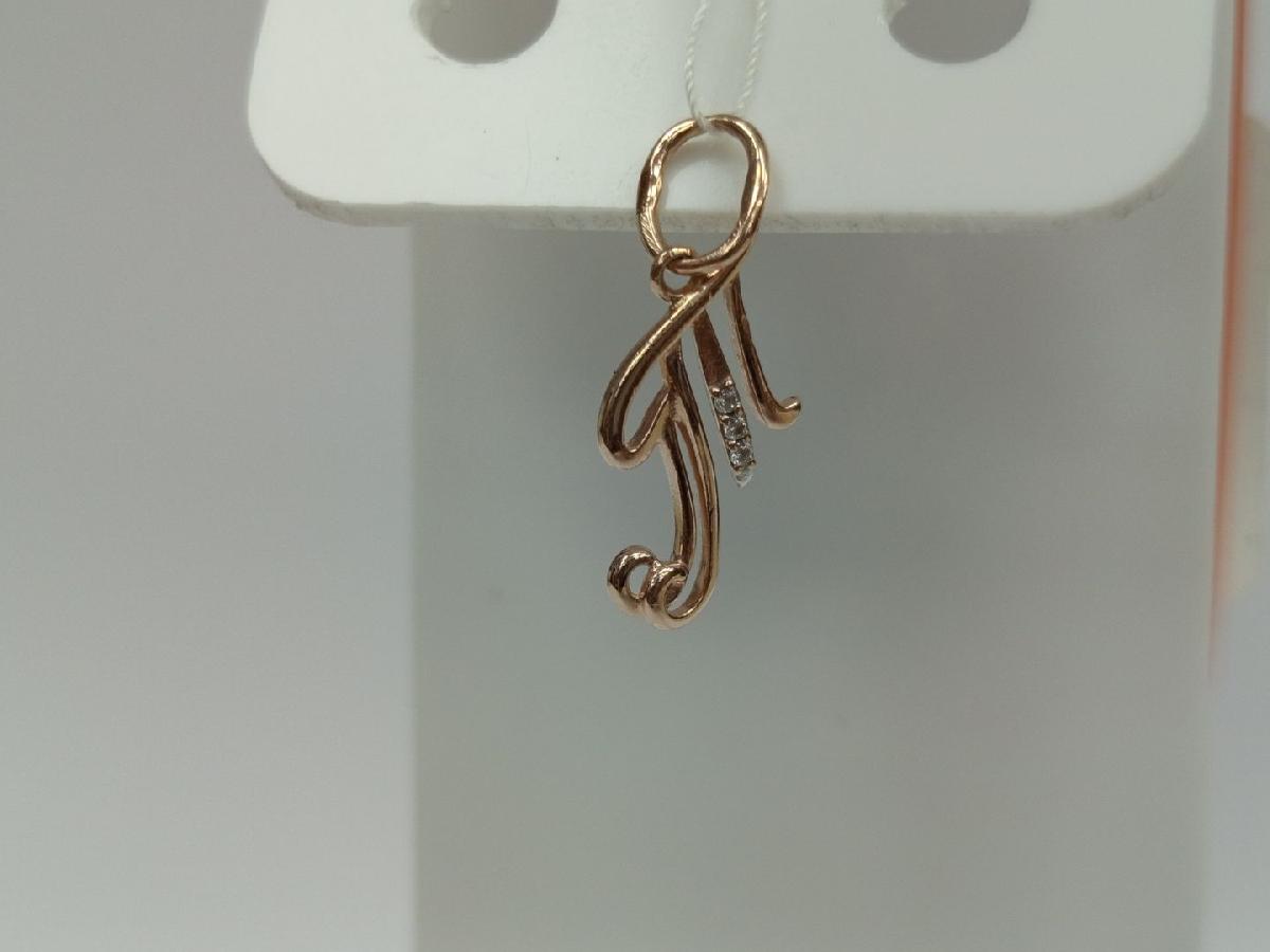 ПОДВЕСКА БУКВА Т Au 585