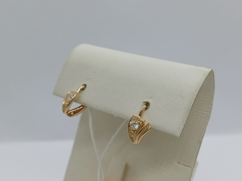 СКМ585 СЕРЬГИ С КАМНЕМ (Au 585)