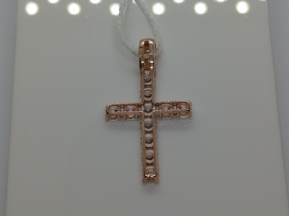ПОДККИ585 ПОДВЕСКА КРЕСТ С КАМНЯМИ (Au 585)