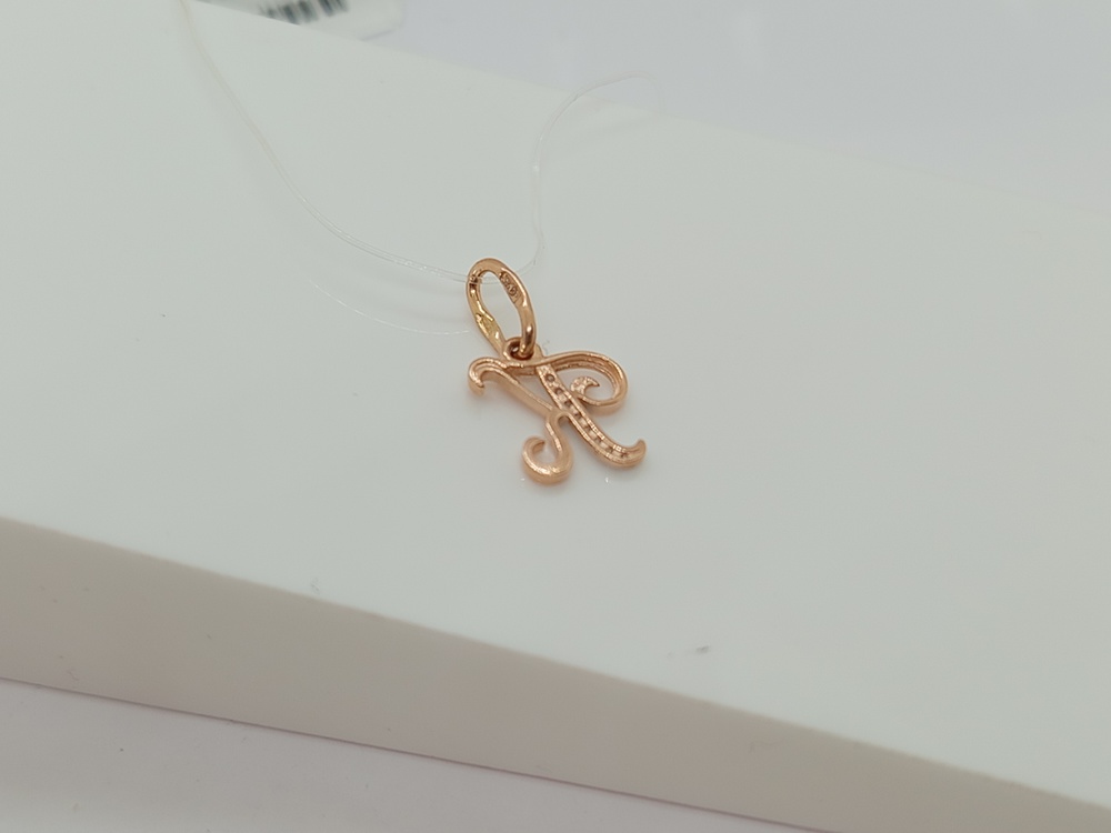 ПОДВЕСКА БУКВА К с камнями (Au 585)