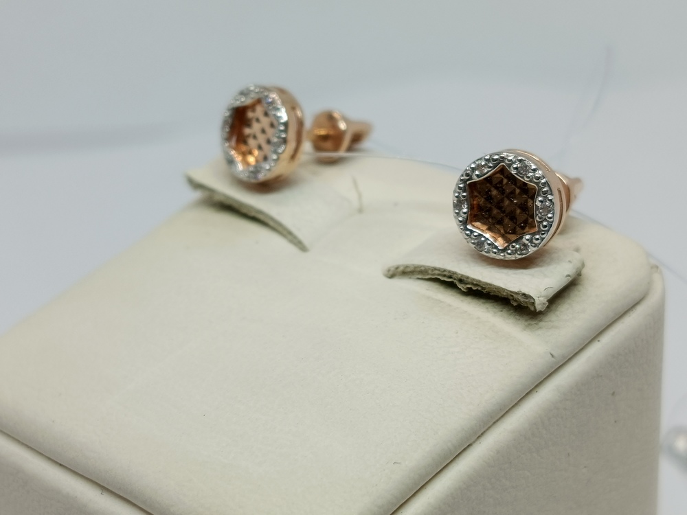 СЕРЬГИ ПУСЕТЫ с камнями (Au 585)