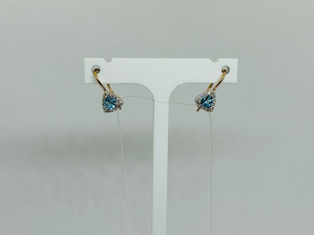 СЕРЬГИ ПЕТЕЛЬКА с камнями (Au 585)