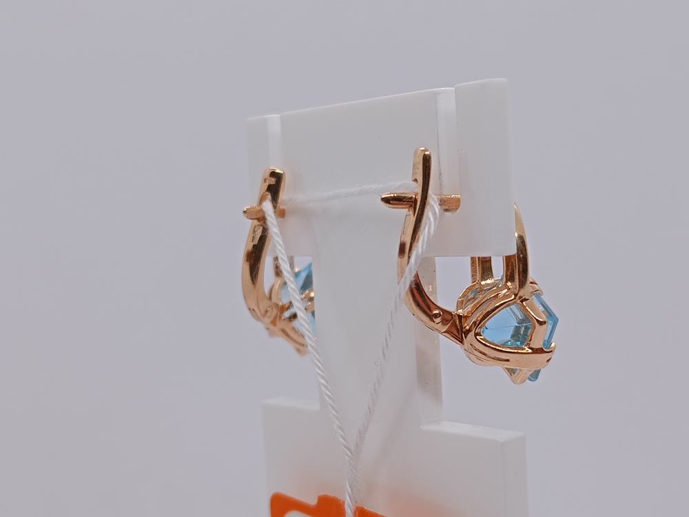 СКМ585 СЕРЬГИ С КАМНЕМ (Au 585)