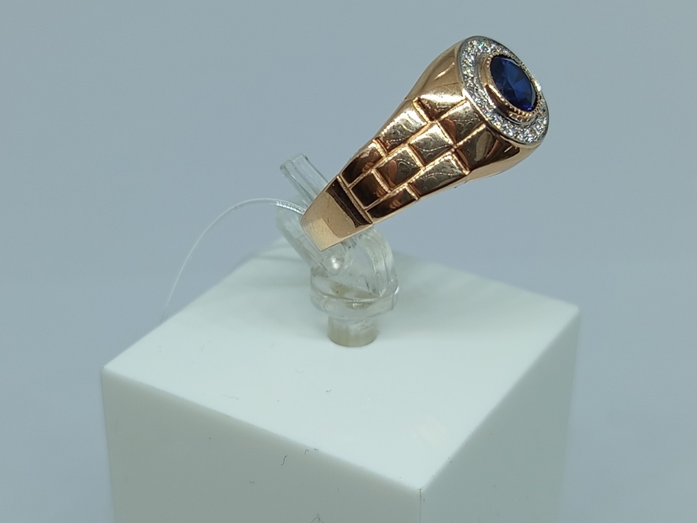 КОЛЬЦО ПЕЧАТКА с камнями (Au 585)