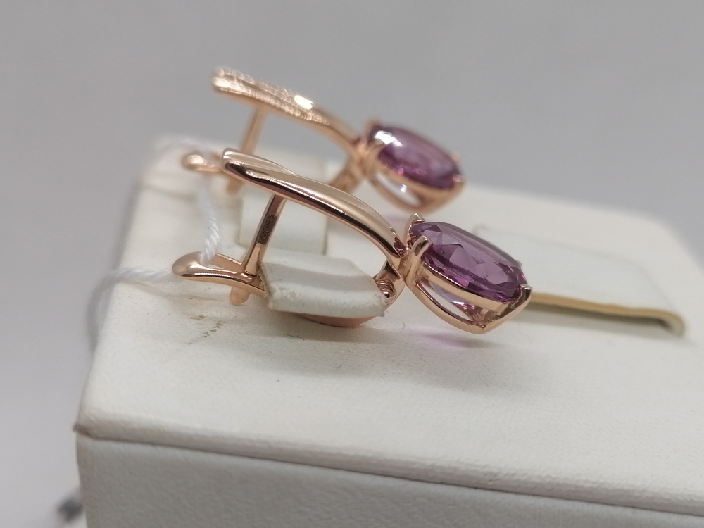 СКМ585 СЕРЬГИ С КАМНЕМ (Au 585)