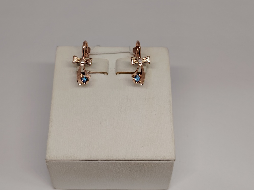 СКМ583 СЕРЬГИ С КАМНЕМ (Au 583)