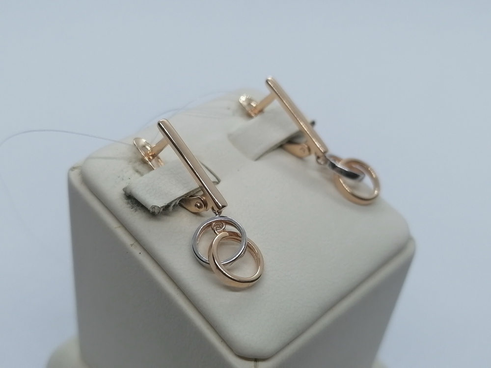 01-207390 СЕРЬГИ БЕЗ КАМНЯ (Au 585)