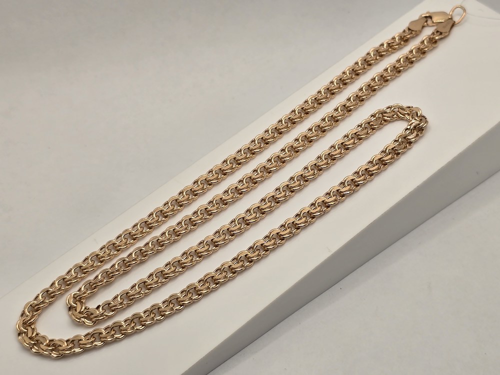 8080200П-55 ЦЕПЬ ПУСТОТЕЛАЯ Бисмарк (Au 585)