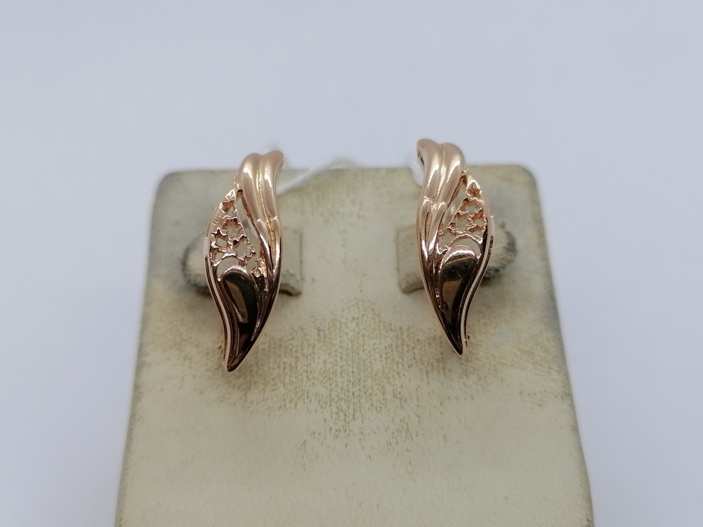 СБКМ585 СЕРЬГИ БЕЗ КАМНЯ (Au 585)