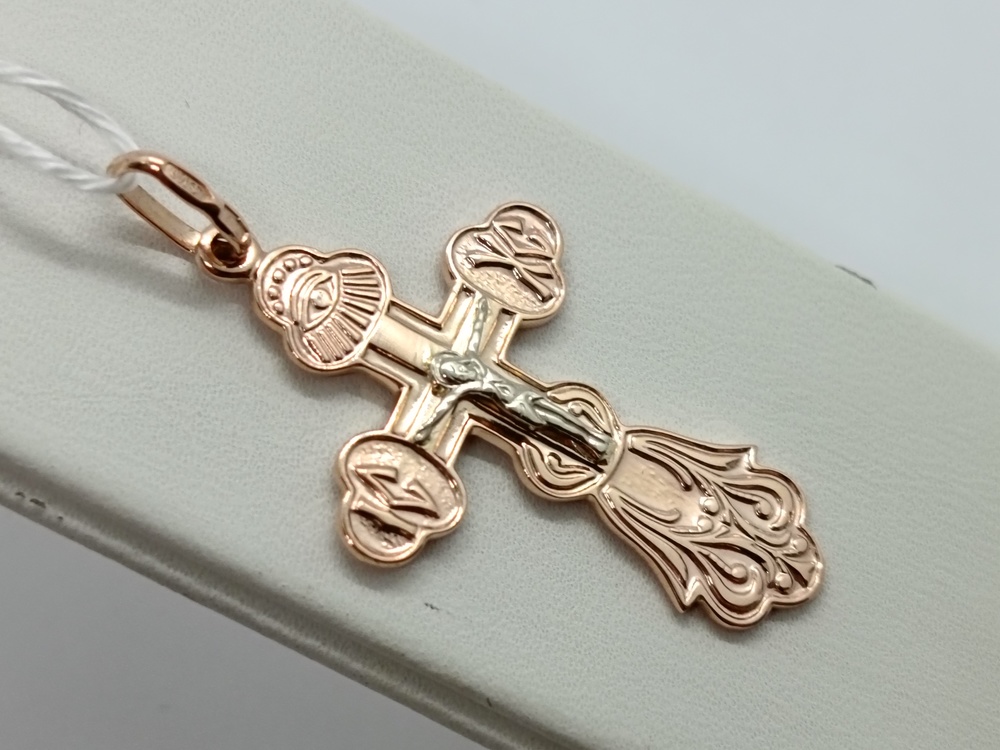 ПОДВЕСКА КРЕСТ БЕЗ КАМНЯ (Au 585)