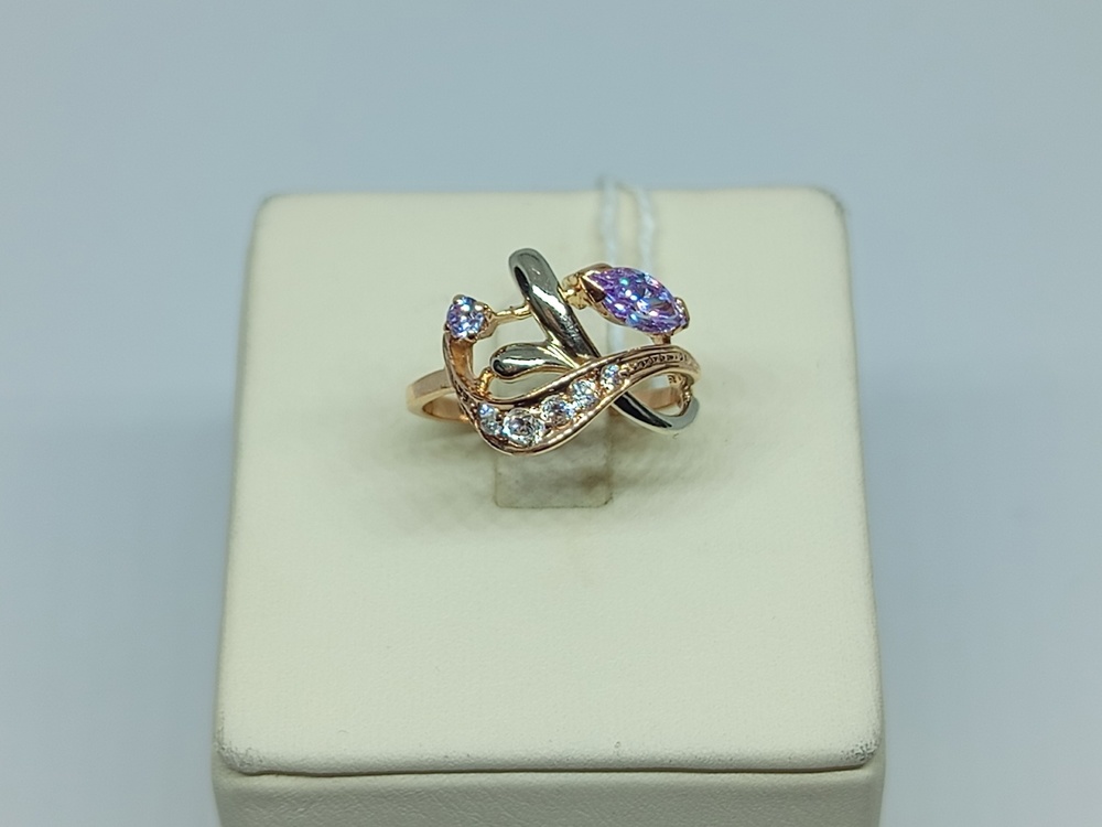 КОЛЬЦО С КАМНЯМИ (Au 585)