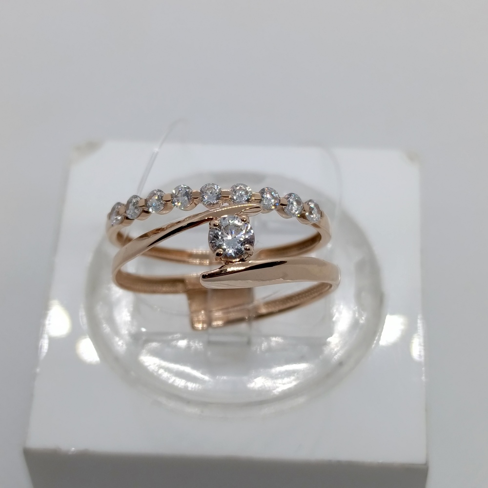 КОЛЬЦО С КАМНЯМИ (Au 585)