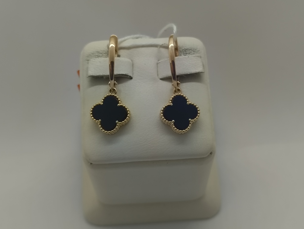 СКМ585 СЕРЬГИ С КАМНЕМ (Au 585)