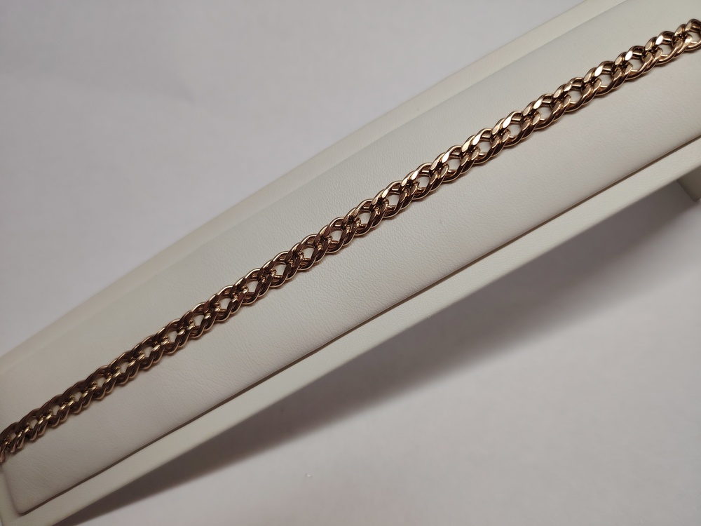 БРАСЛЕТ ПУСТОТЕЛЫЙ Ромб двойной Au 585