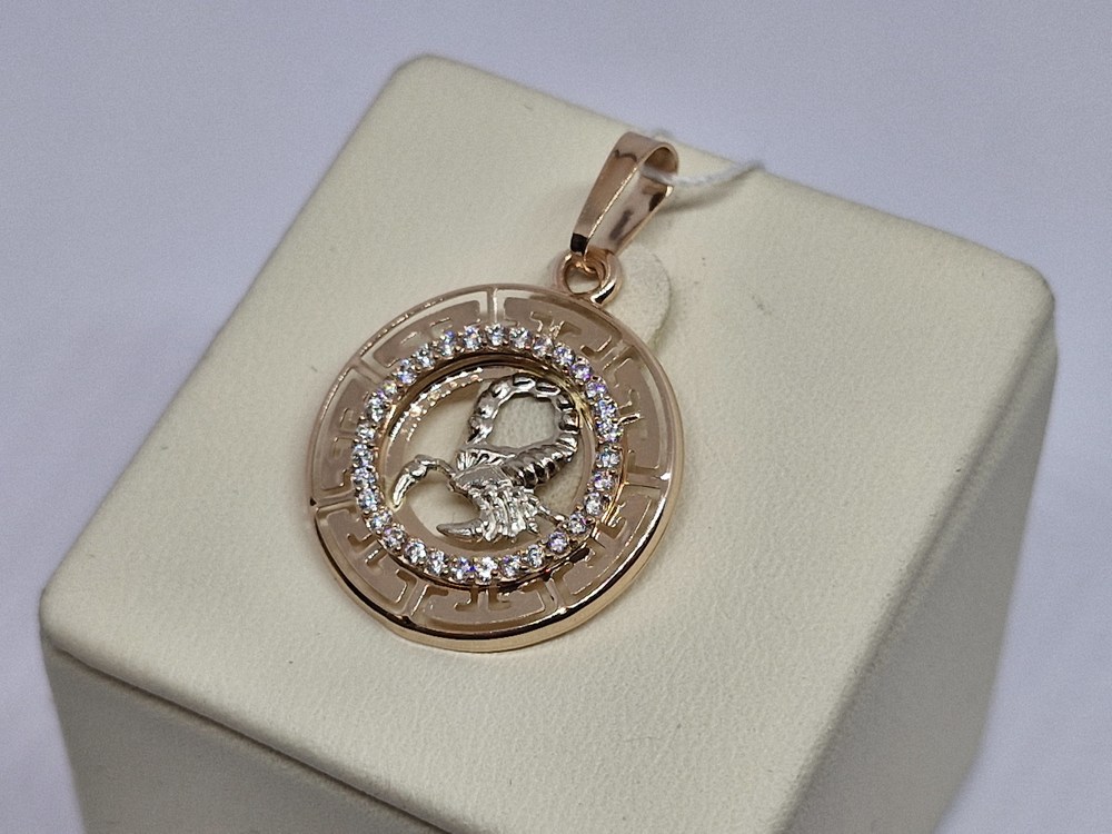 КрСВП/скр/Ф ПОДВЕСКА ЗНАК ЗОДИАКА СКОРПИОН (Au 585)