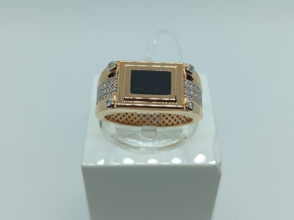 КОЛЬЦО ПЕЧАТКА с камнями (Au 585)