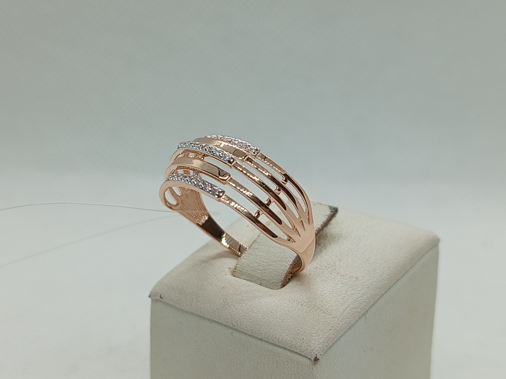 КОЛЬЦО С КАМНЯМИ (Au 585)