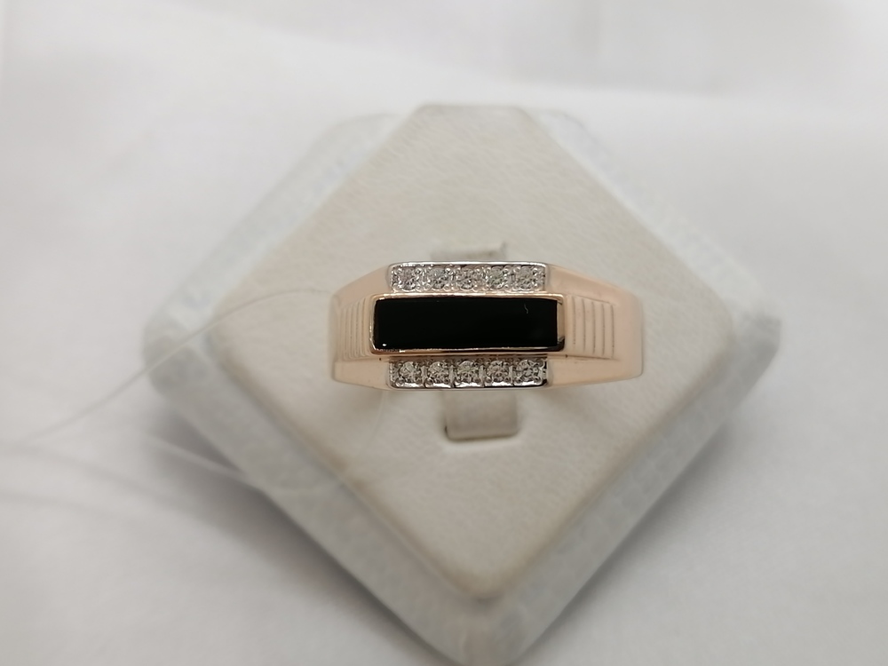 4083 КОЛЬЦО ПЕЧАТКА с камнями (Au 585)