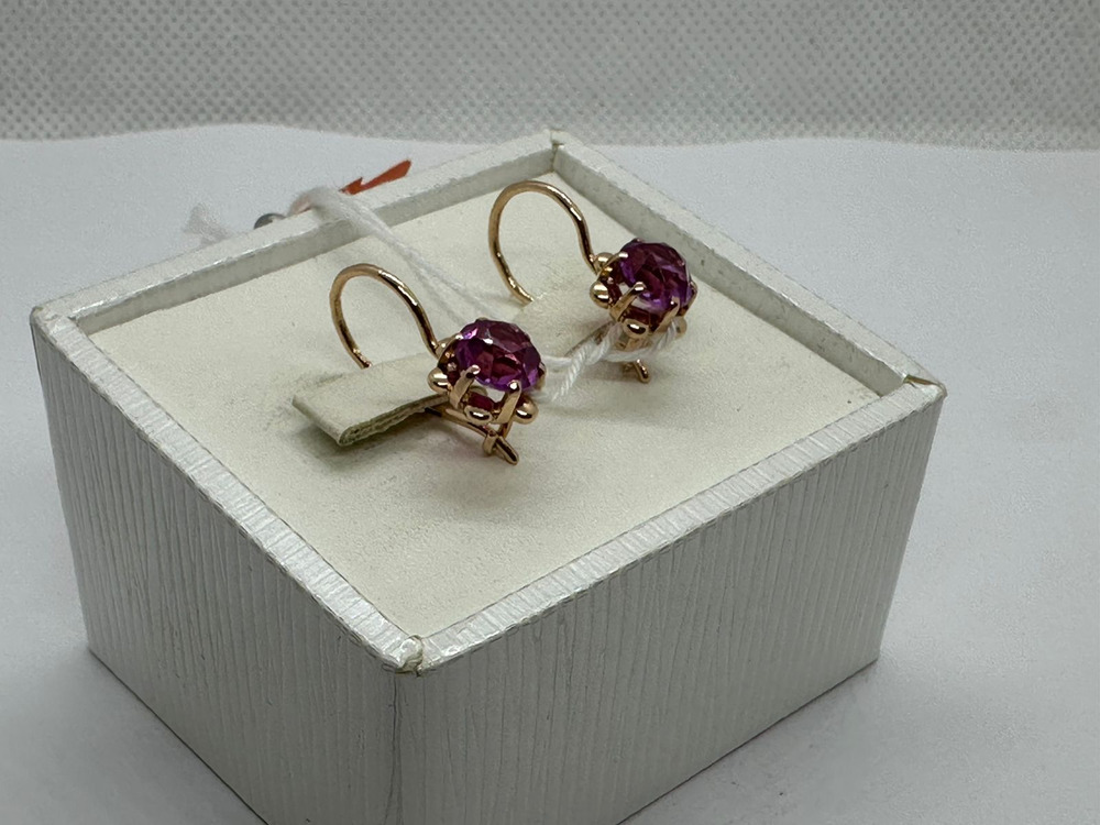 СКМ583 СЕРЬГИ С КАМНЕМ (Au 583)