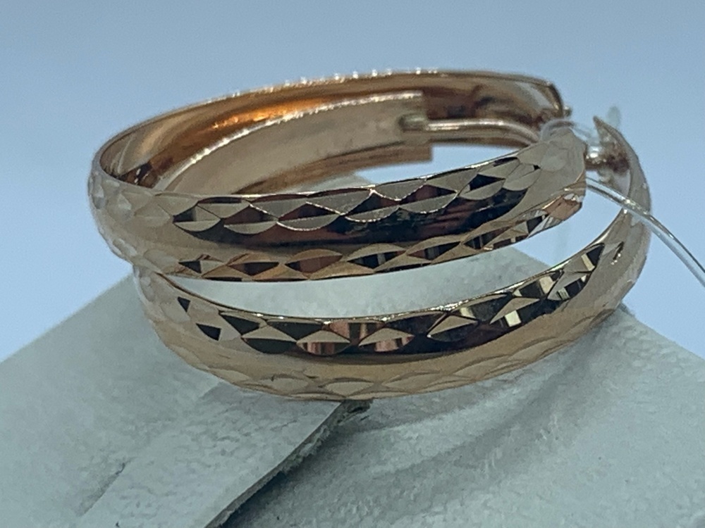 СЕРЬГИ КОНГО Рифленые (Au 585)