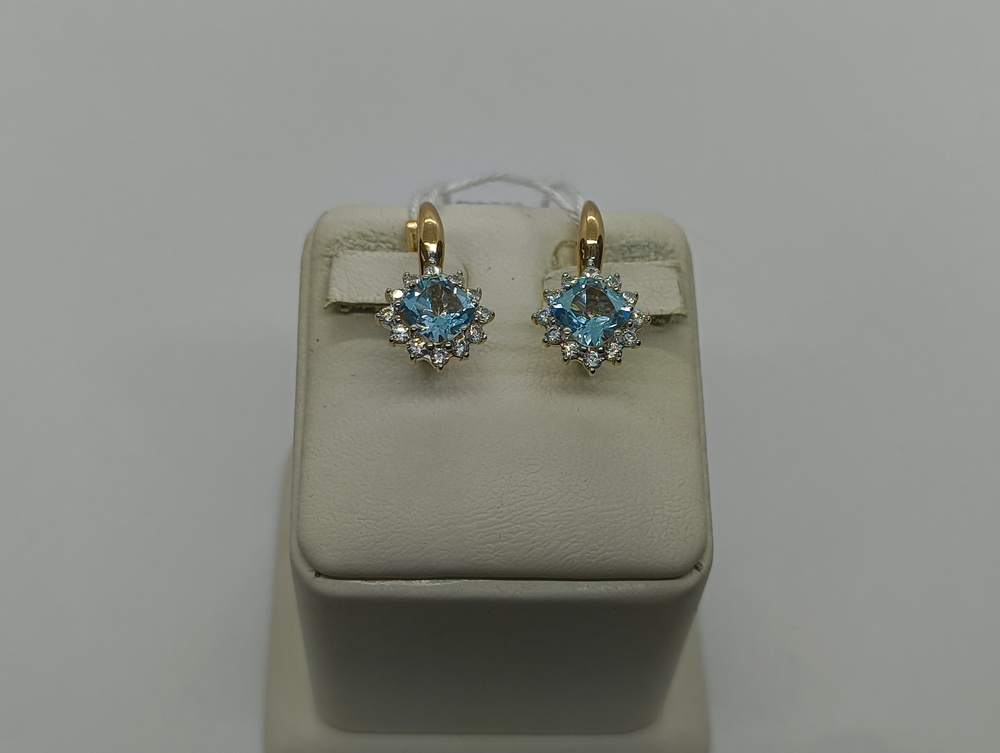 СКМИ585 СЕРЬГИ С КАМНЯМИ (Au 585)