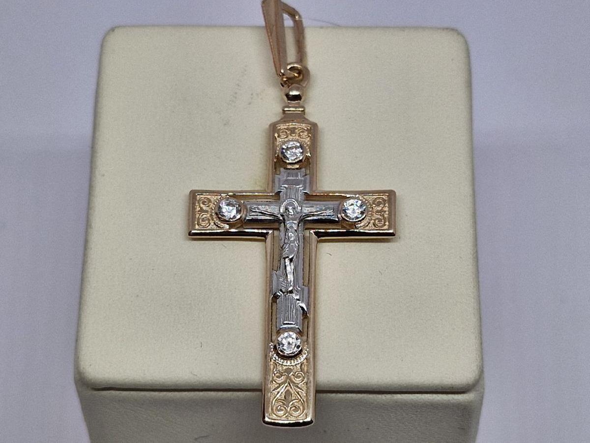 ПОДВЕСКА КРЕСТ без камня (Au 585)