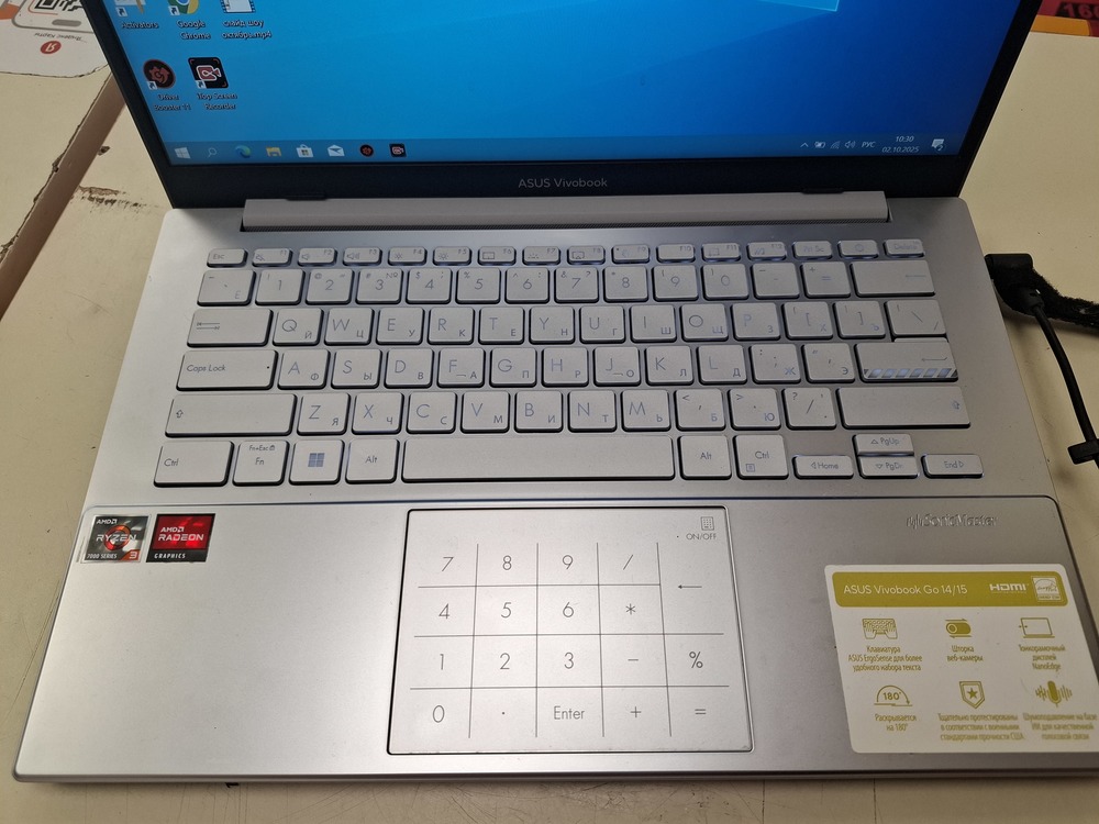 Ноутбук ASUS Vivobook GO 14/15; Ryzen 3 7320, AMD Radeon (TM) Graphics, 8 Гб, 240 Гб, Нет