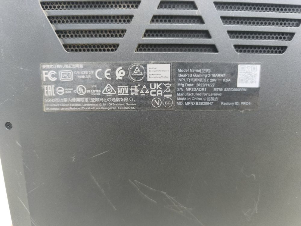 Ноутбук Lenovo; Ryzen 7 6800H, GeForce RTX 3050 Ti, 16 Гб, 1 Tb, Нет