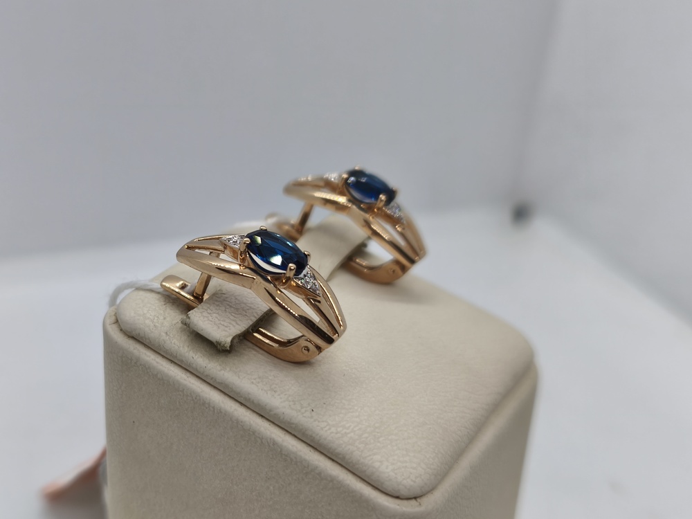 СКМИ585 СЕРЬГИ С КАМНЯМИ (Au 585)