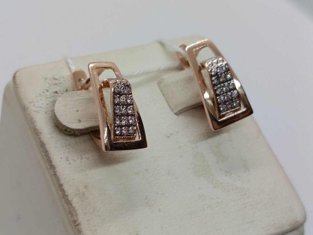 СКМИ585 СЕРЬГИ С КАМНЯМИ (Au 585)