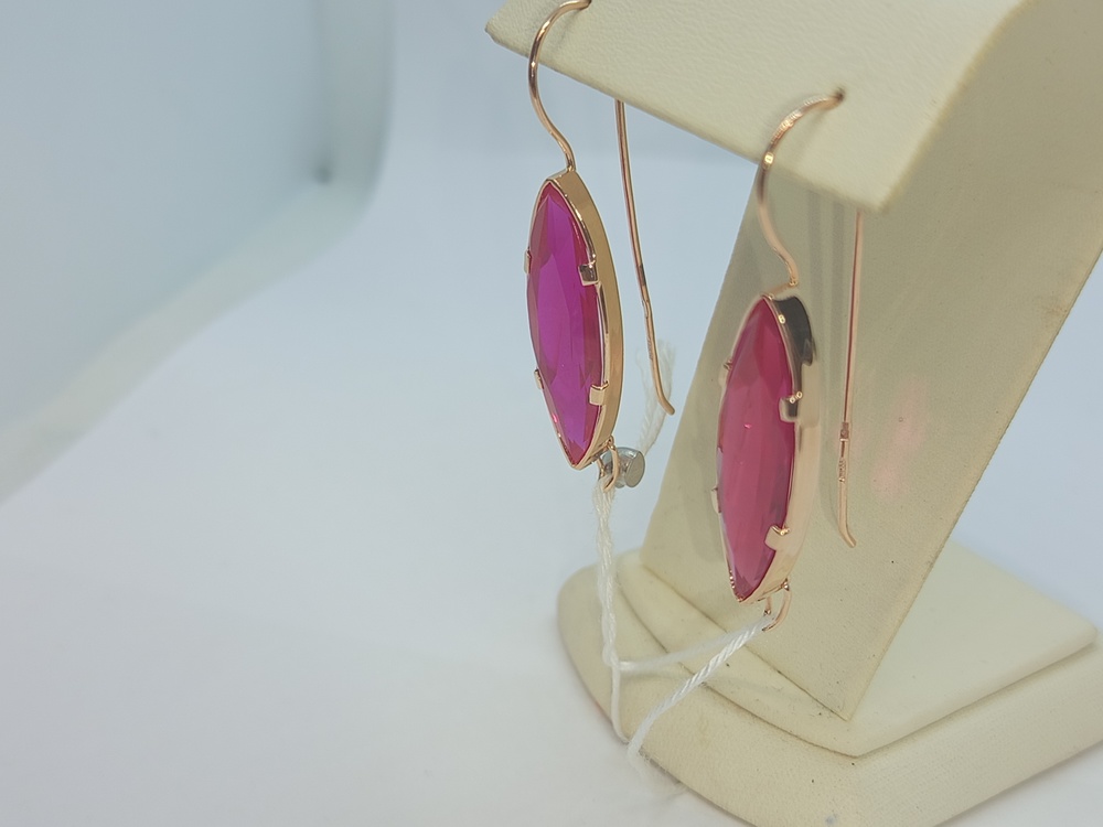 СКМ585 СЕРЬГИ С КАМНЕМ (Au 585)