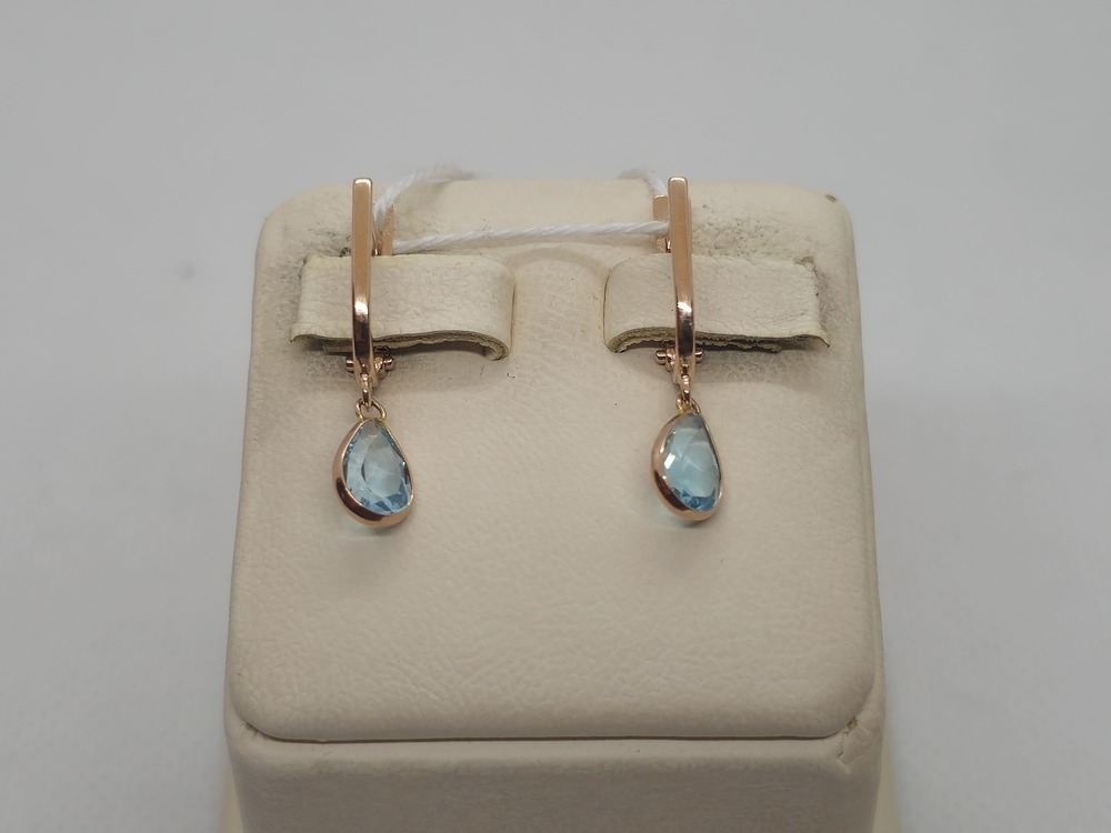 СКМ585 СЕРЬГИ С КАМНЕМ (Au 585)