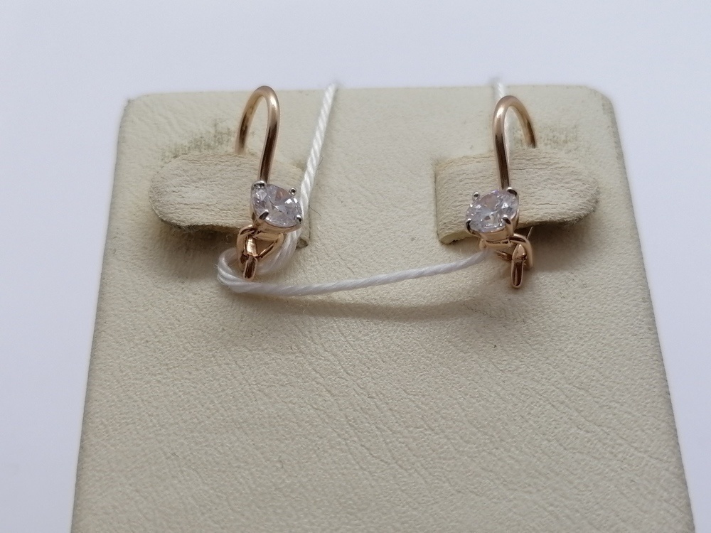 СКМ585 СЕРЬГИ С КАМНЕМ (Au 585)