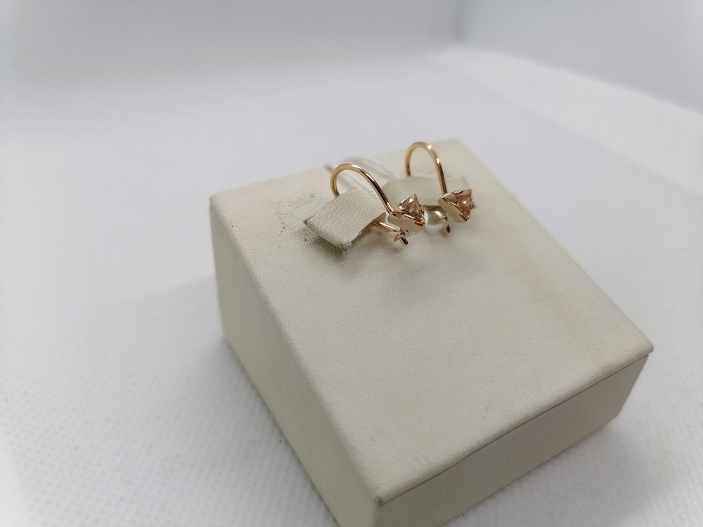 СКМ585 СЕРЬГИ С КАМНЕМ (Au 585)