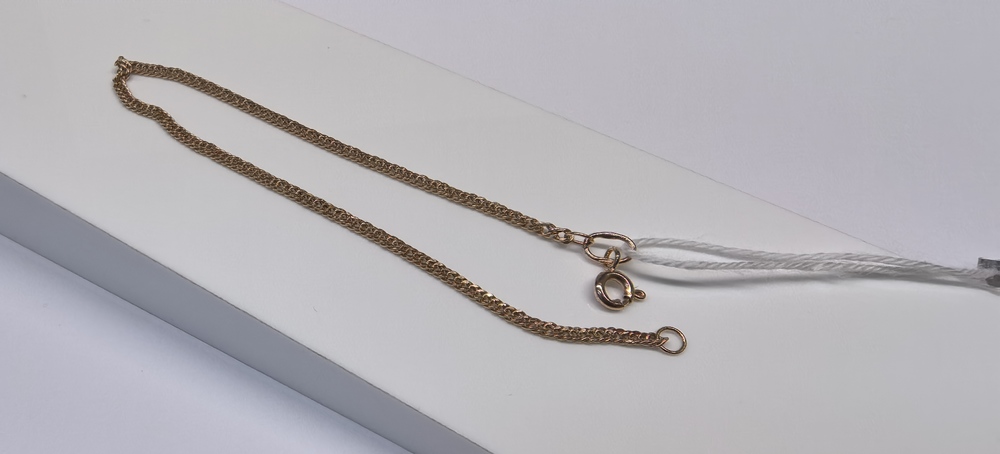 БРАСЛЕТ ПУСТОТЕЛЫЙ Ромб двойной Au 585