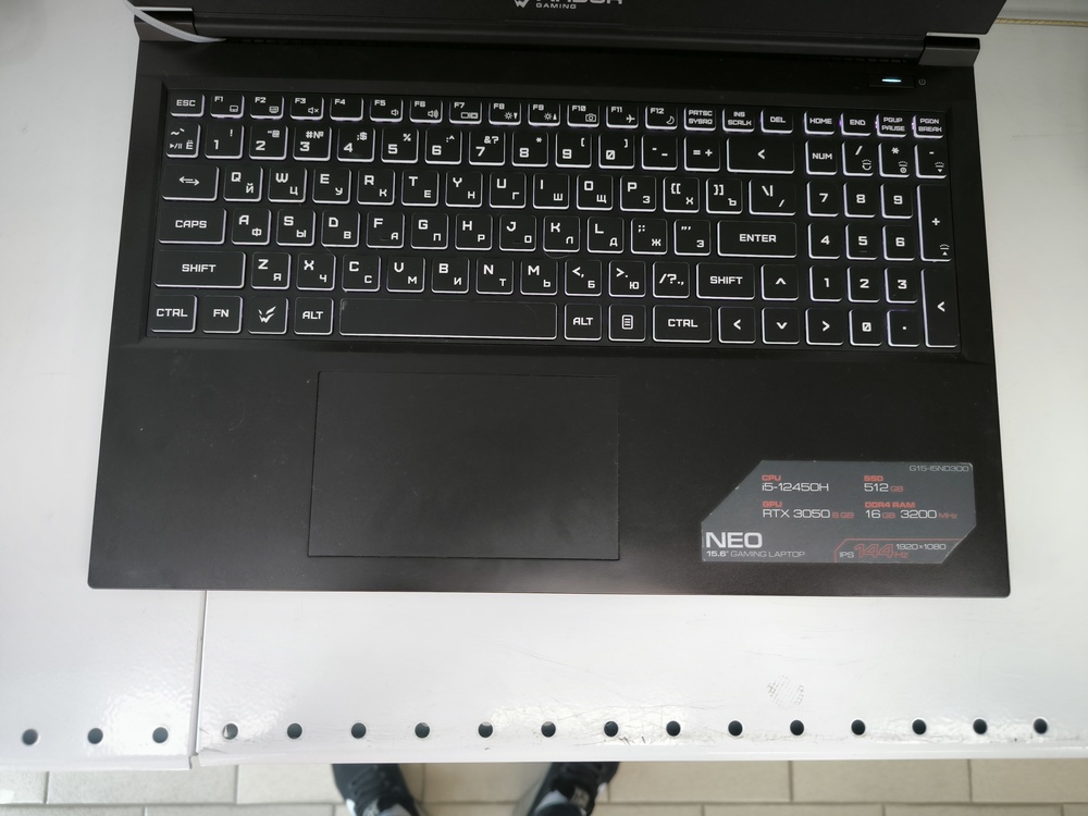 Ноутбук ARDOR Gaming; Core I5-12450H, GeForce RTX 3050, 16 Гб, 512 GB, Нет