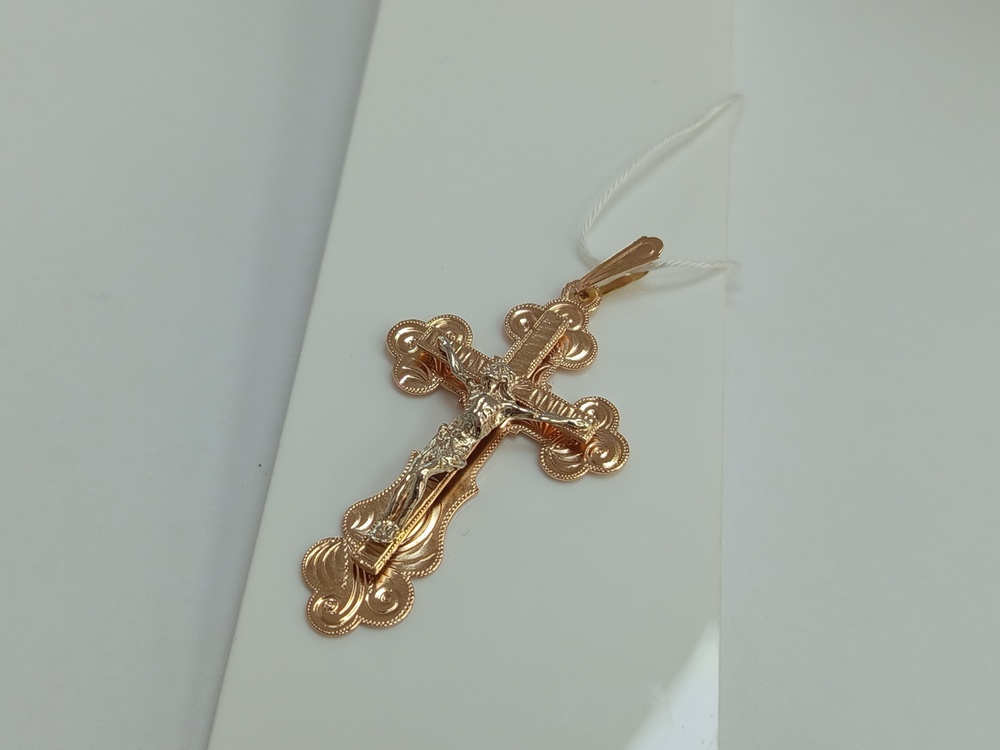 ПОДКБК585 ПОДВЕСКА КРЕСТ БЕЗ КАМНЯ (Au 585)