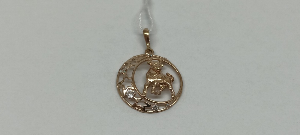 ПОДЗЗТ585 ПОДВЕСКА ЗНАК ЗОДИАКА ТЕЛЕЦ (Au 585)