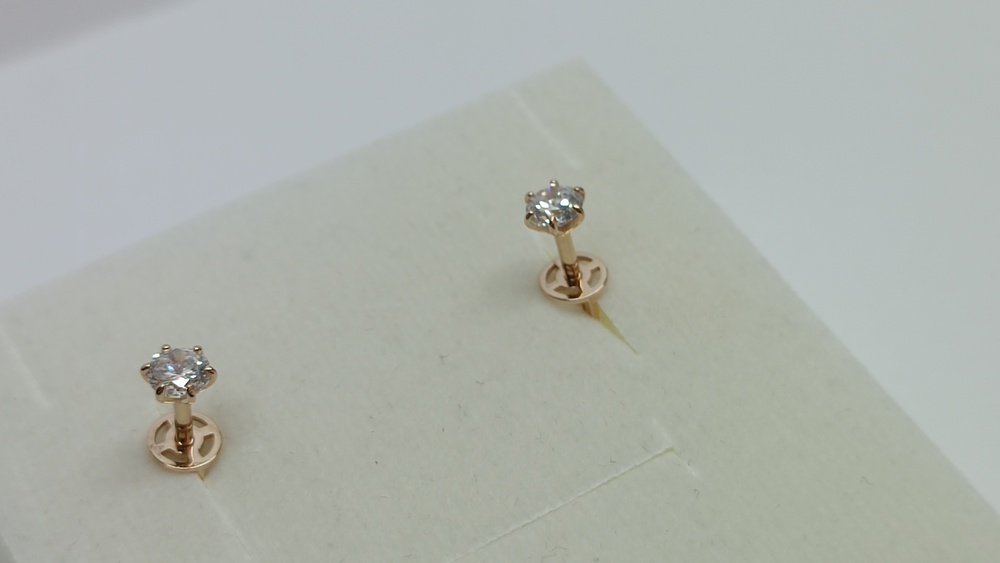 СЕРЬГИ ПУСЕТЫ с камнем (Au 585)