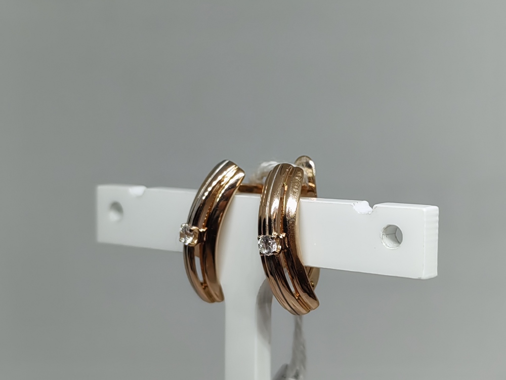 СКМ585 СЕРЬГИ С КАМНЕМ (Au 585)