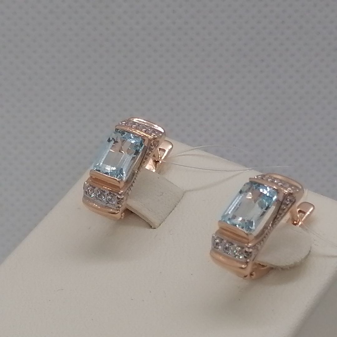 СКМИ585 СЕРЬГИ С КАМНЯМИ (Au 585)