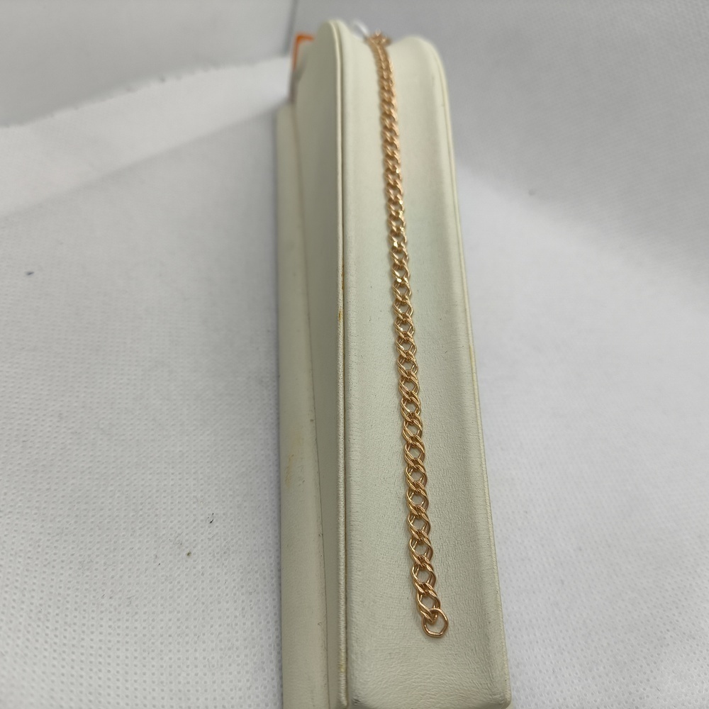 БРАСЛЕТ ПУСТОТЕЛЫЙ Ромб двойной Au 585