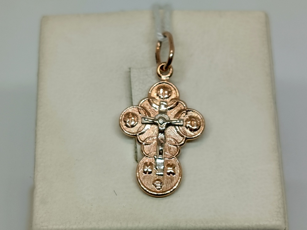 ПОДВЕСКА КРЕСТ БЕЗ КАМНЯ (Au 585)