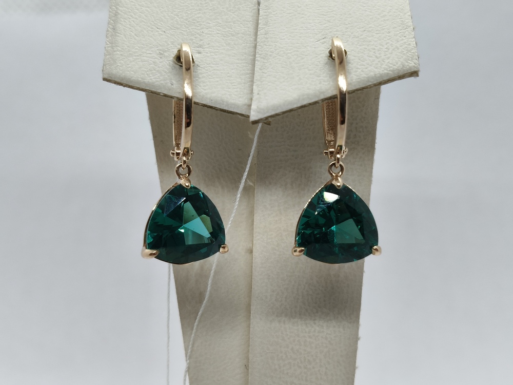 СКМ585 СЕРЬГИ С КАМНЕМ (Au 585)