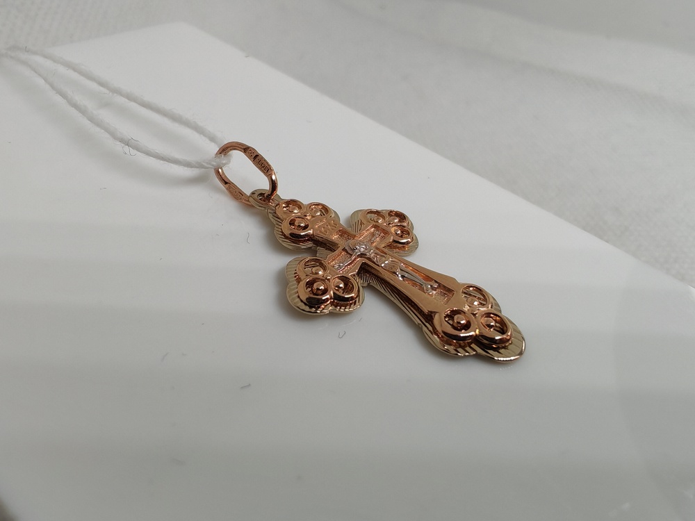 ПОДВЕСКА КРЕСТ БЕЗ КАМНЯ (Au 585)