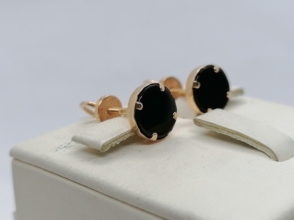 СЕРЬГИ ПУСЕТЫ с камнем (Au 585)