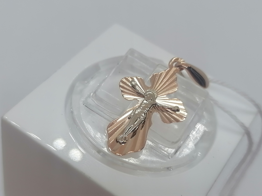 ПОДКБК585 ПОДВЕСКА КРЕСТ БЕЗ КАМНЯ (Au 585)