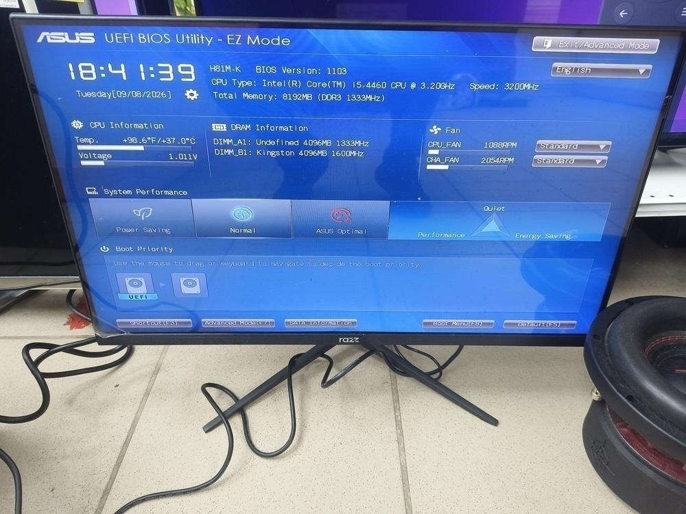 Системный блок ASUS; Core i5-4460, Radeon RX 460, 8 Гб, 120 Гб, 1 Tb