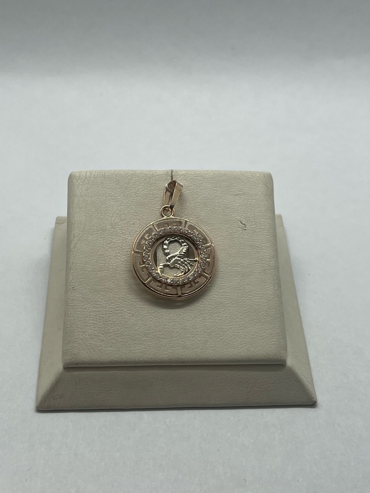 КрСВП/скр/Ф ПОДВЕСКА ЗНАК ЗОДИАКА СКОРПИОН (Au 585)