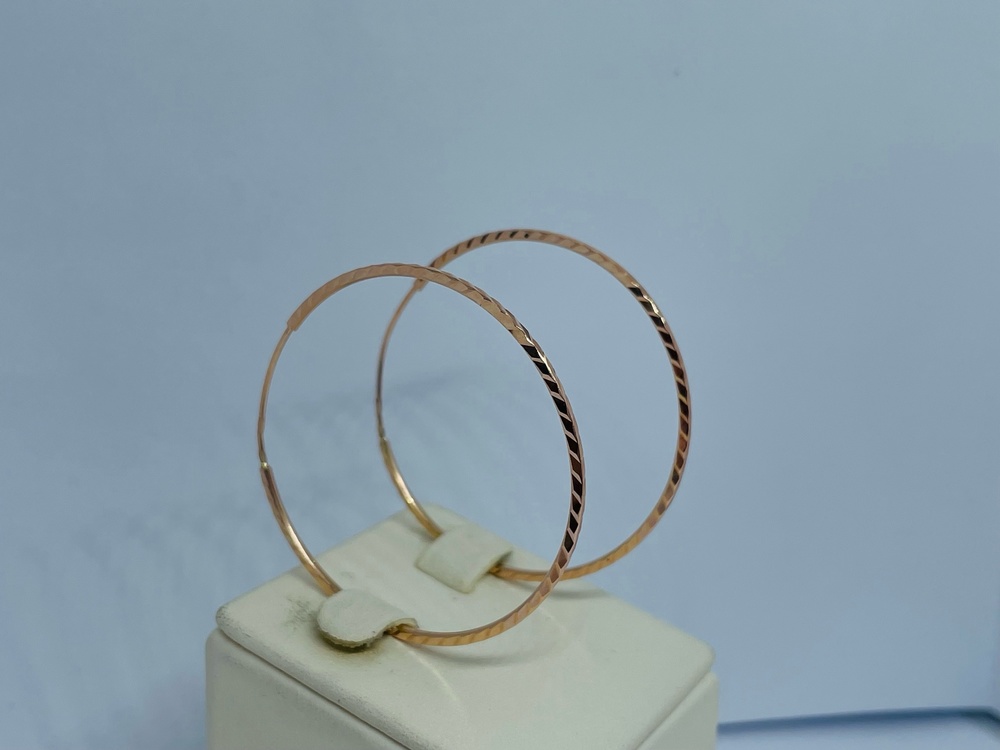 СЕРЬГИ КОНГО Рифленые (Au 585)